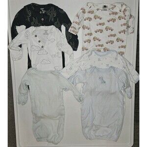 Lot of Six Carter's And Other Baby Sleeper Gowns, Size Newborn/0-3 Months